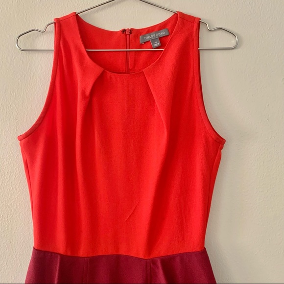| ophelia red & burgundy color block dress | - Picture 13 of 15